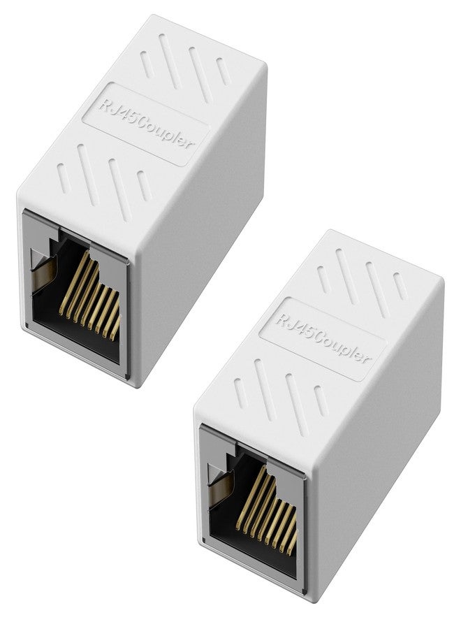 Jadaol RJ45 Coupler [UL Listed], Gold Plated Ethernet Cable Extender with PoE Support, 328ft Long Distance Extend, Female to Female Coupler for Cat8 Cat7 Cat6a Cat6 Cable (White, 2Pack) - Image 1